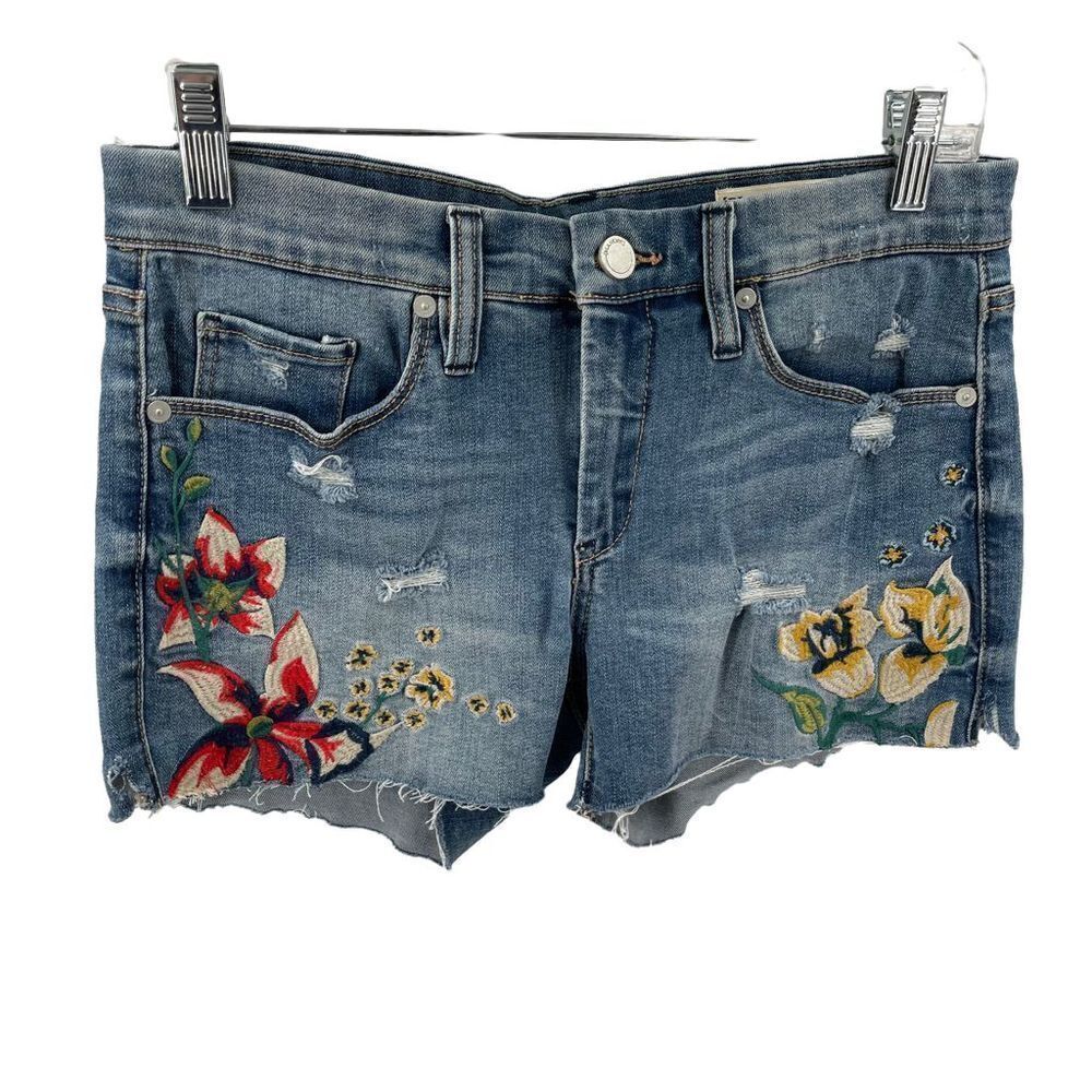 blankNYC Hiker Short jean shorts jorts embroidered 27 EUC distressed